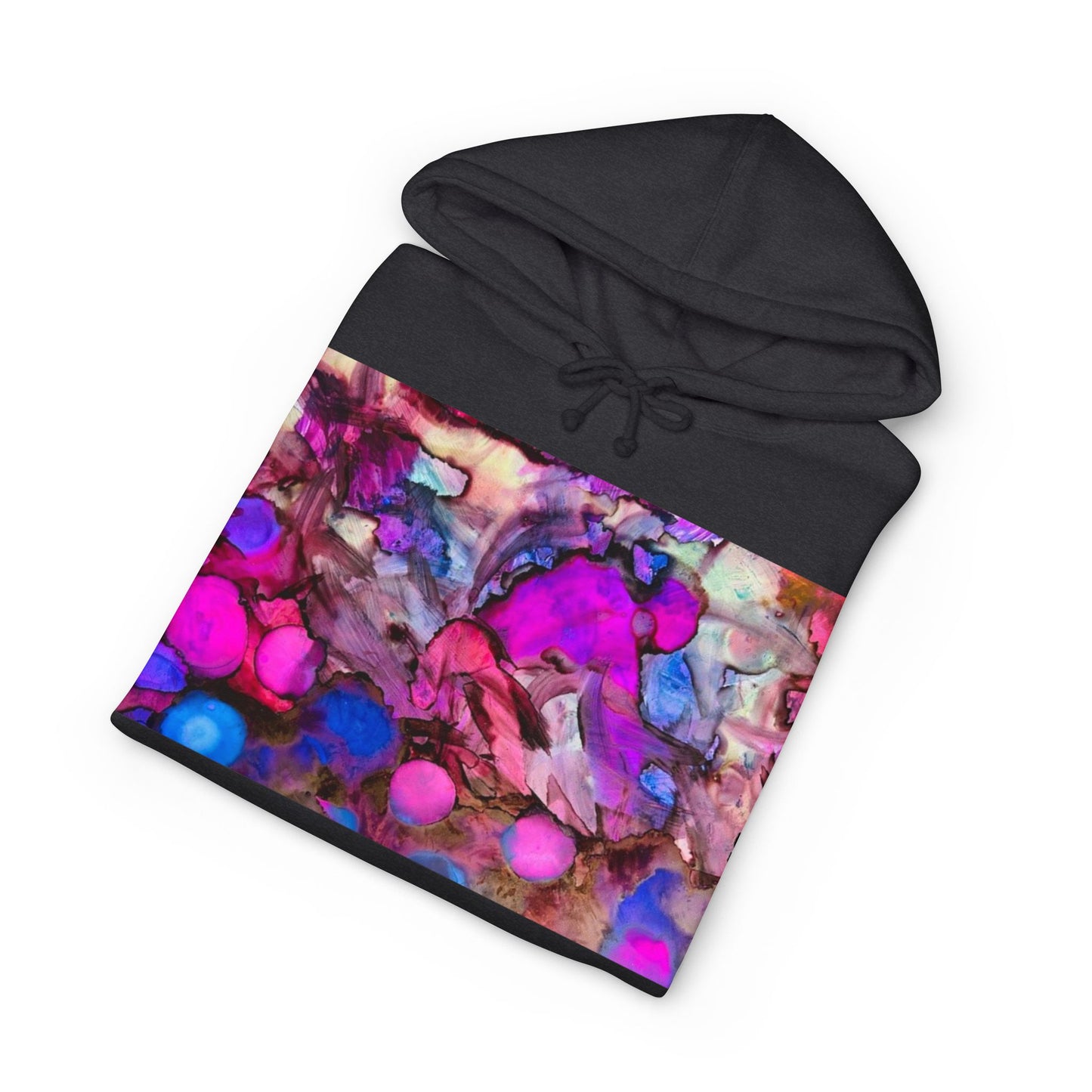 Abstract Neon Bubbles Hoodie — Vibrant Pink & Purple Art Pullover
