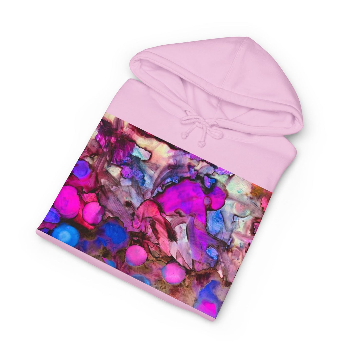 Abstract Neon Bubbles Hoodie — Vibrant Pink & Purple Art Pullover