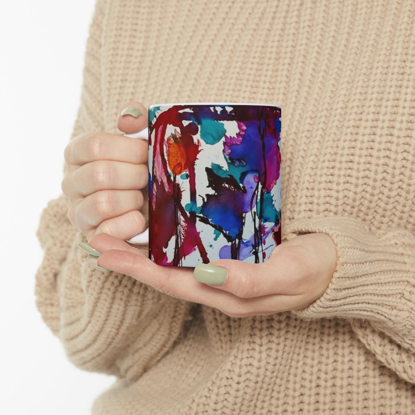 Vibrant Abstract Ceramic Mug | Colorful Art Drinkware, Unique Gift, Home Decor, Coffee Cup, Tea Lover