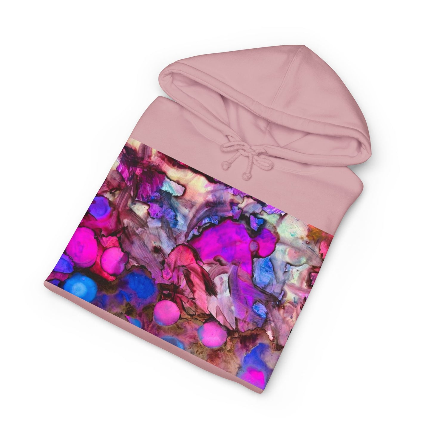 Abstract Neon Bubbles Hoodie — Vibrant Pink & Purple Art Pullover