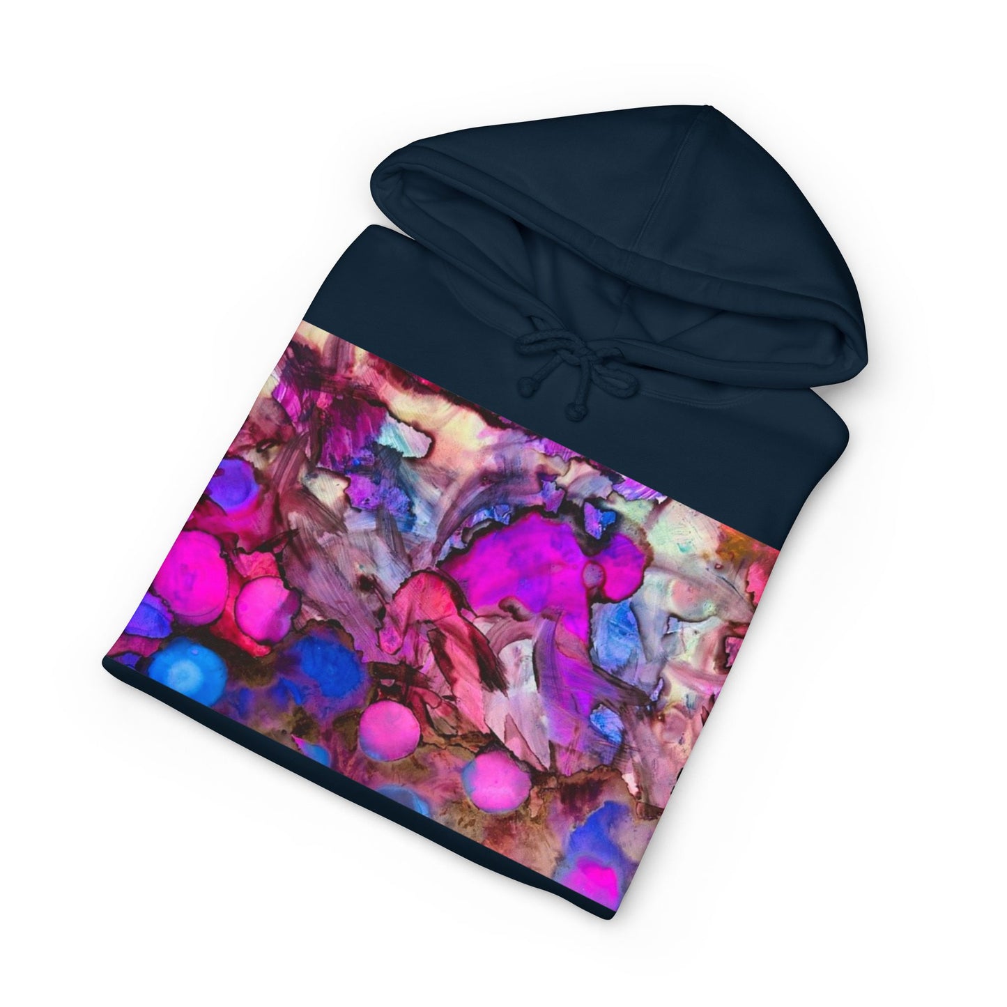 Abstract Neon Bubbles Hoodie — Vibrant Pink & Purple Art Pullover