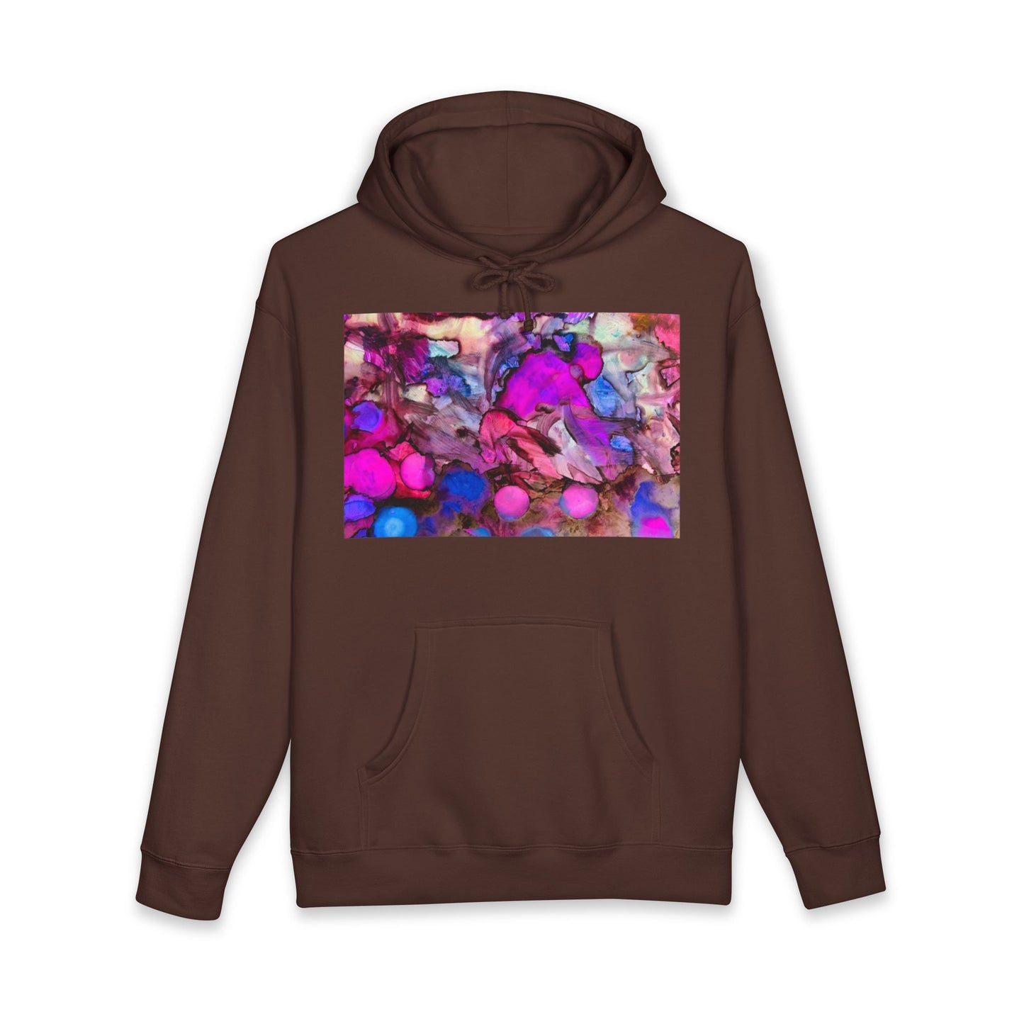 Abstract Neon Bubbles Hoodie — Vibrant Pink & Purple Art Pullover