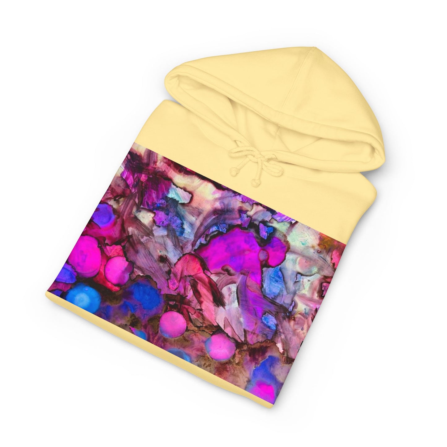 Abstract Neon Bubbles Hoodie — Vibrant Pink & Purple Art Pullover