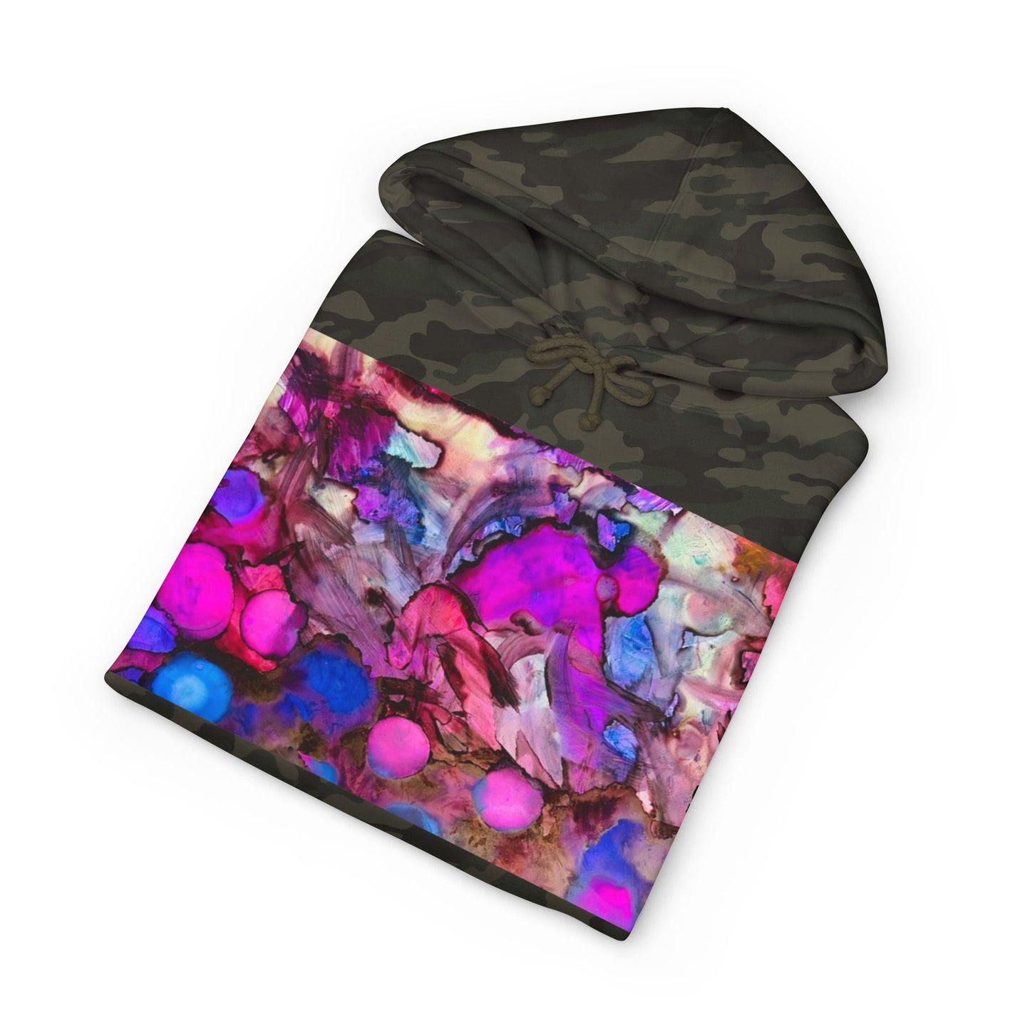 Abstract Neon Bubbles Hoodie — Vibrant Pink & Purple Art Pullover