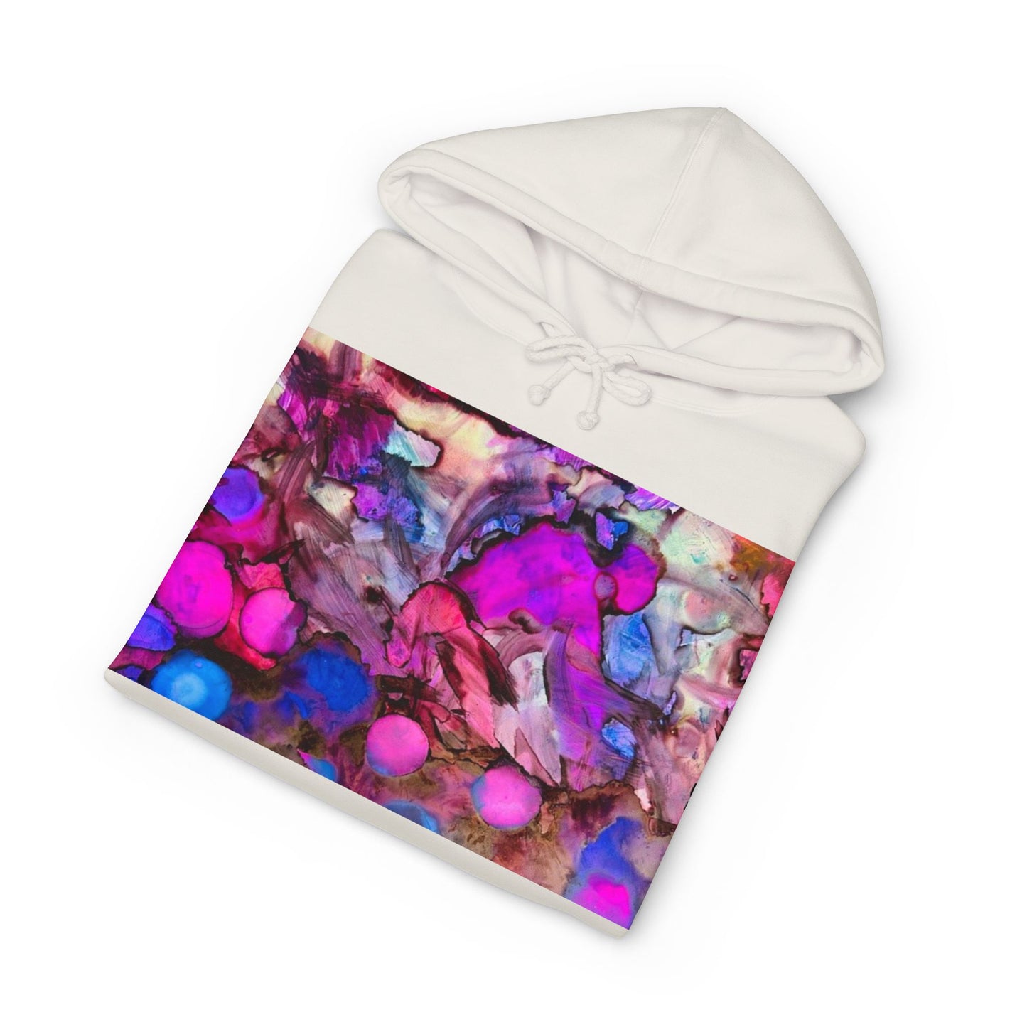 Abstract Neon Bubbles Hoodie — Vibrant Pink & Purple Art Pullover