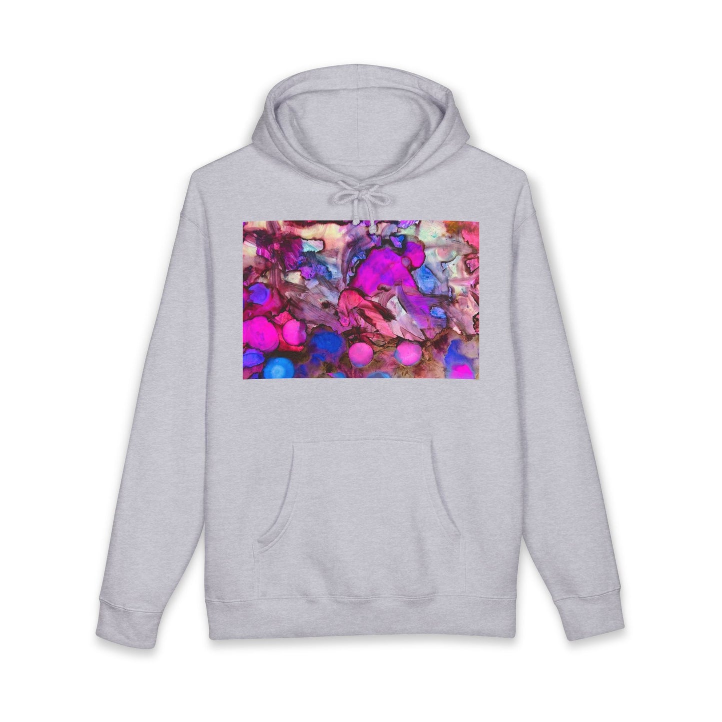 Abstract Neon Bubbles Hoodie — Vibrant Pink & Purple Art Pullover