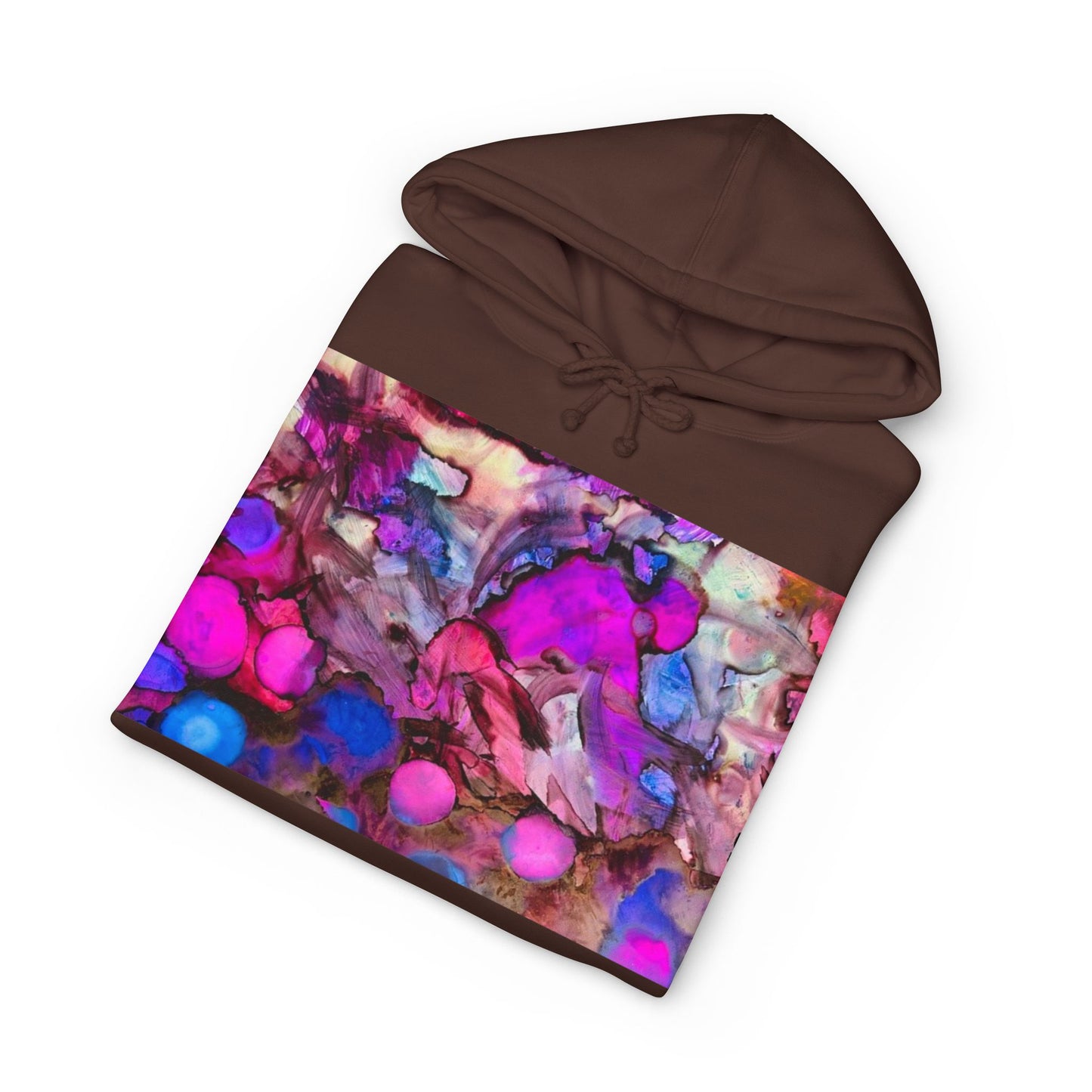 Abstract Neon Bubbles Hoodie — Vibrant Pink & Purple Art Pullover