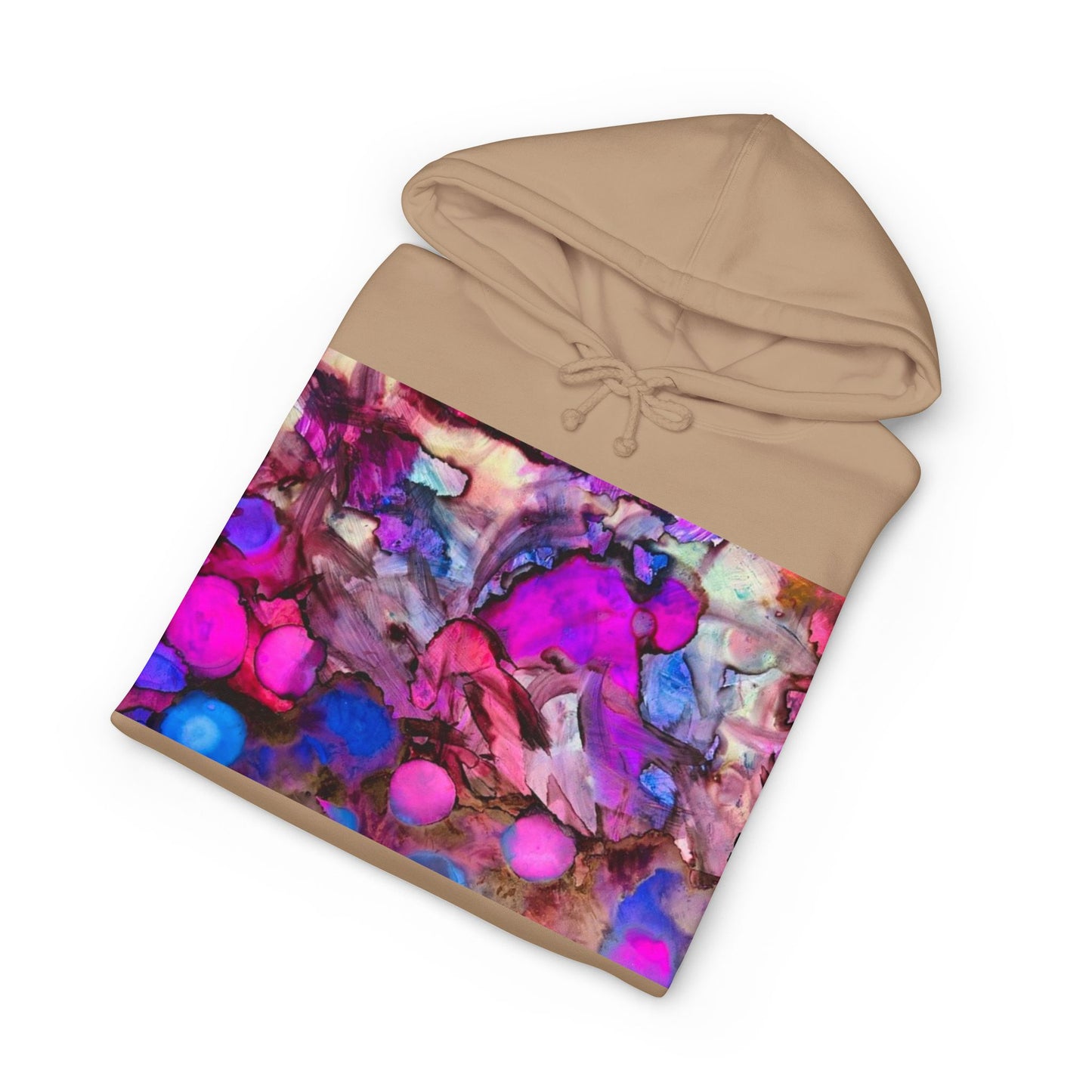 Abstract Neon Bubbles Hoodie — Vibrant Pink & Purple Art Pullover