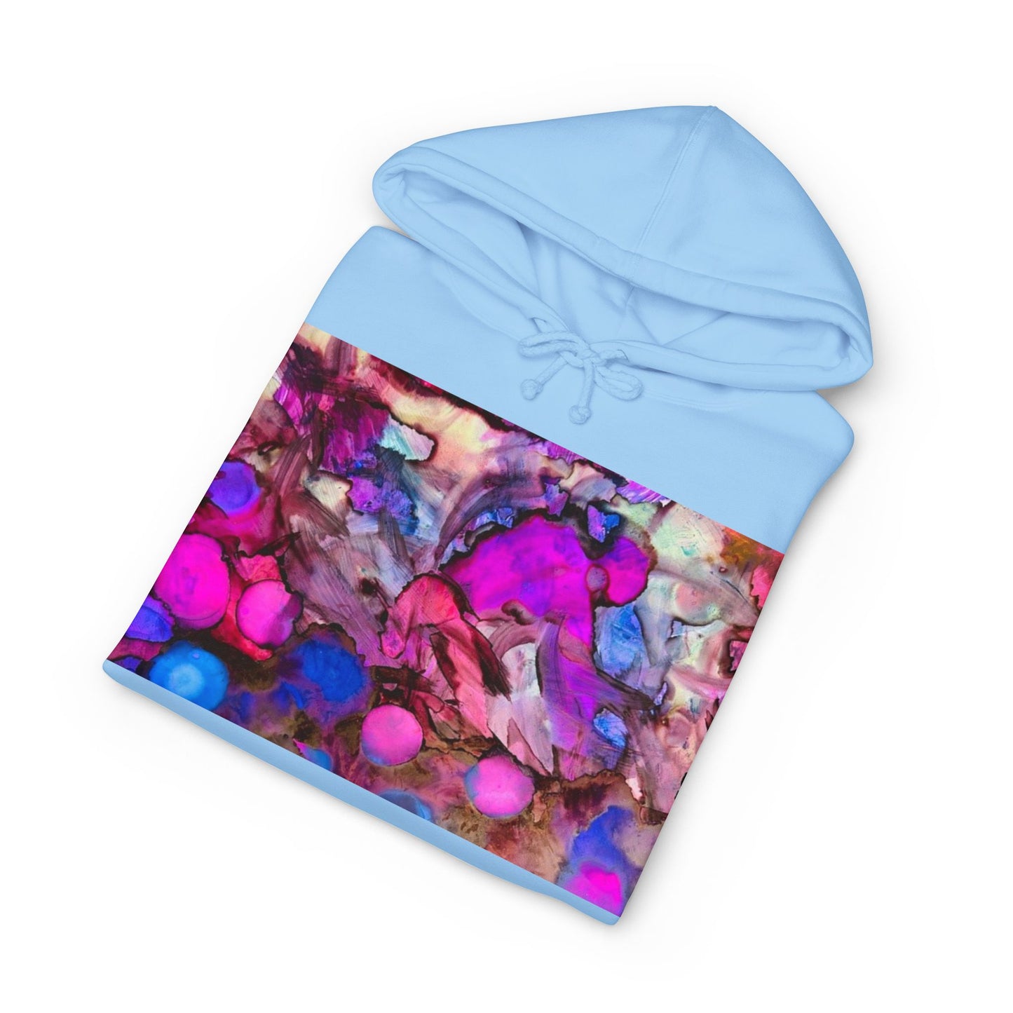 Abstract Neon Bubbles Hoodie — Vibrant Pink & Purple Art Pullover