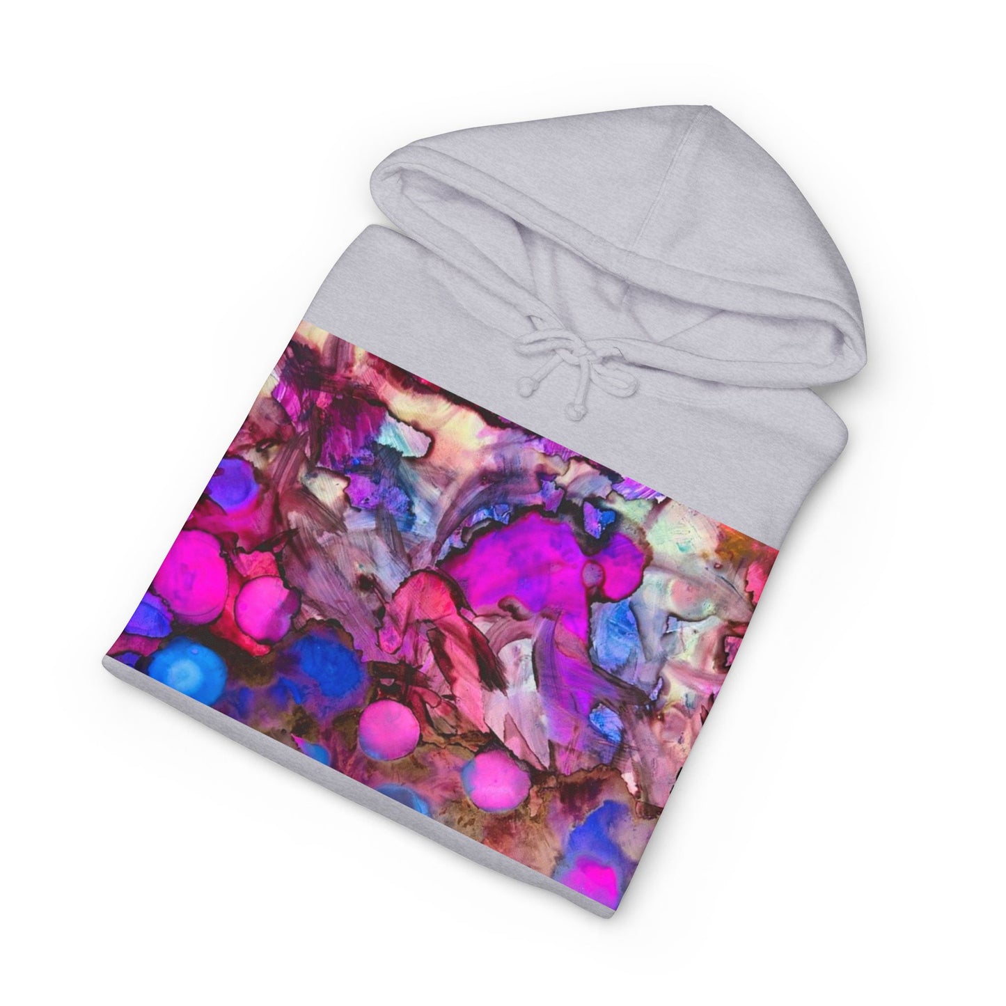 Abstract Neon Bubbles Hoodie — Vibrant Pink & Purple Art Pullover
